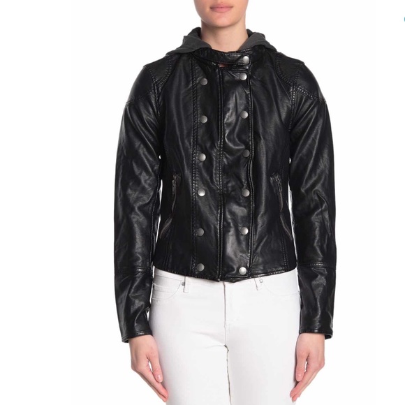 Free People New Dawn Vegan Leather Hooded Jacket - Picture 5 of 5